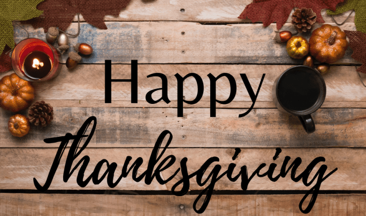 Happy Thanksgiving Wooden Floor with Leaves